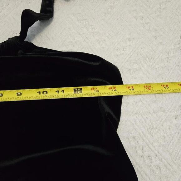 BISHOP & YOUNG  Halter Dress Whimsigoth Rock star girlfriend Black velvet Vamp - Picture 5 of 8